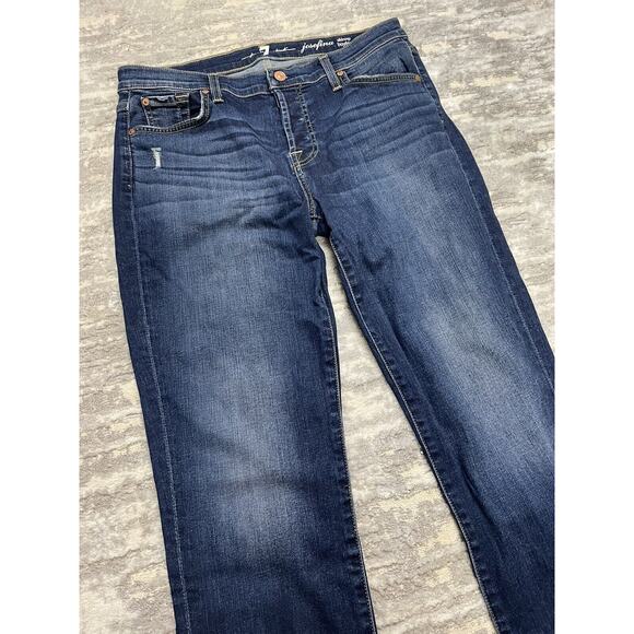 7 For All Mankind Jeans Josefina Skinny Boyfriend Mid Rise Button Fly Women’s 28 - Picture 2 of 6